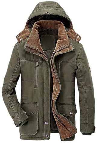 Winterjacke Herren Skijacke Wasserdicht Warm Gefüttert Outdoorjacke mit Abnehmbarer Kapuze Softshell Winter Fleecejacke