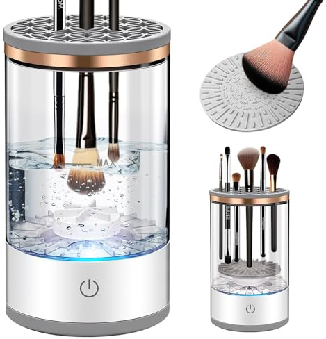 Elektrischer Make-up-Pinsel-Reiniger, Kosmetikpinsel-Reiniger-Maschine | Synthetik-Kunsthaar Make-up-Pinsel, Durchsichtig, Geschenk für Frauen