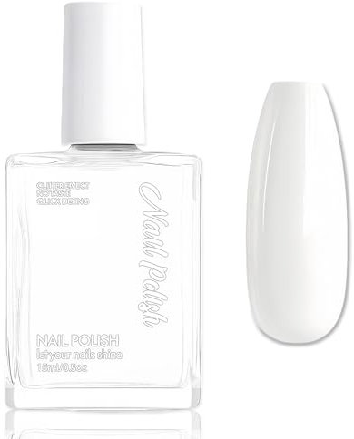 Weißer Nagellack - 15Ml Glänzend Nagellack Schnelltrocknend - Ungiftiger Nagelack auf Wasserbasis für Frauen - Peel off Nail Polish für Nail Art Regular Nagelack (White)