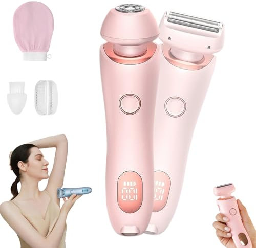 Glisse Pro Haarentferner Boulina, Boulina Glisse Pro, Intimrasierer Für Frauen Trimmer Dual, Usb, Damenrasierer Elektrisch, Mit Led-Anzeige, Kabelloser Für Gesicht Bikini Beine Arme Körper (PINK)