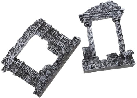 ULTECHNOVO 1 Set Decorazione Colonna Romana Decorazione del Paesaggio del Serbatoio di Pesce Decorazione Acquatica Statua Dell'acquario Ornamenti per Acquari Resina 2 Pezzi