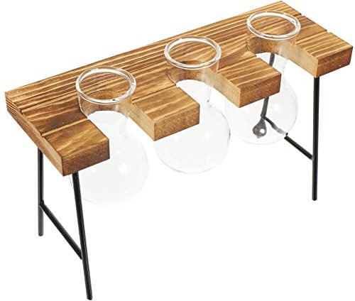 ibasenice 1 Set Set di rastrelliere in legno di fioriera da tavolo in vaso di per la casa vaso da fiori in da scrivania vaso per piantare casa vasi idroponici ferro