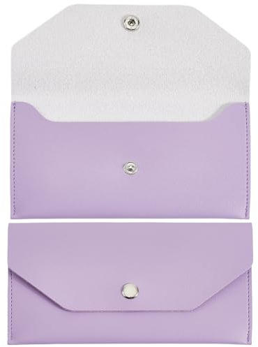 CALFOVERA 2 vattentät PU-läderplånbok, 17,5 x 9,2 cm, återanvändbar, för män och kvinnor, fakturakontroller (lila)