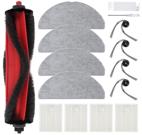 Accessories Replacement Compatible with Roborock Q7 M5/M5+, Q7 L5/L5+ | Robot Vacuum Cleaner, 1 Main Brush, 4 Filters, 4 Side Brushes, 4 Mop Pads