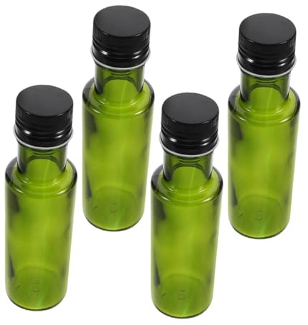 Cabilock 4piezas Botella De Aceite De Oliva De Vidrio Dispensador Para Aceite De Cocina Vinagre Salsa De Soya Recipientes Pequeños Para Líquidos Para Cocina y Mesa