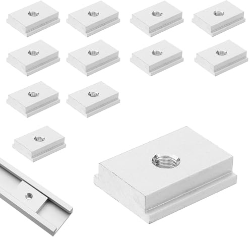 PHMING 12 Piezas Tuerca de Ranura en T M8, Tuercas Deslizantes M8 de Aleación de Aluminio, T-track Slider Tuerca, 30 x 23 mm, para Proyectos de Perfiles de Aluminio y Bricolaje