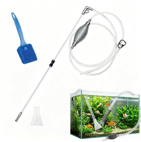 Aquarium Reinigungsset,Aquarium Wasserwechsler,mit Reinigungs-Scheuerschwamm/-Bürste für Wasserwechsel und Filter Sandreinigung