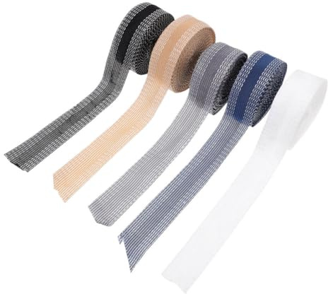 BESTonZON Ruban Thermocollant pour Ourlets de Pantalons 3 Mètres Bandes Adhésives sans Couture Patchs Flexibles pour Tissus Noirs Gris Blancs Crèmes et Bleus Accessoires de Couture