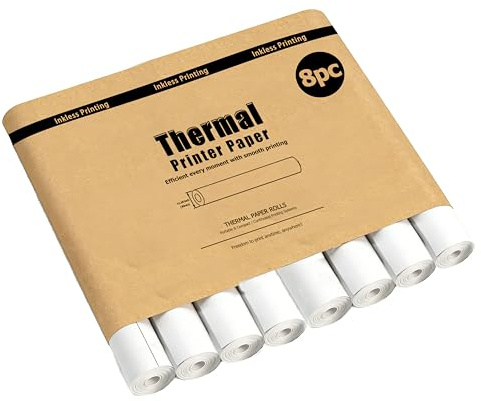 Lot de 8 rouleaux de papier d'impression thermique A4 pour imprimante thermique, 210 x 297 mm, compatible avec les imprimantes portables D810 A285M A285M A285M sans fil pour imprimante de voyage et