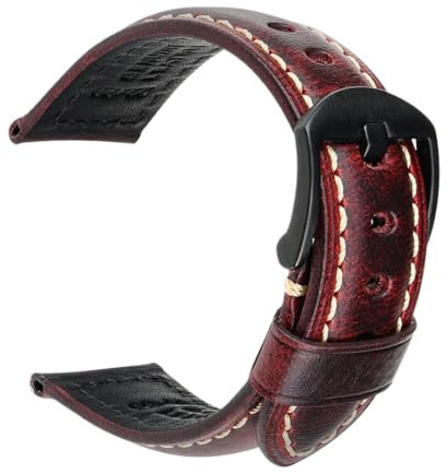 Generico Läderband för klocka - 20/22/24 mm med spänne för smartwatch, 19mm, Acetat, Ingen ädelsten