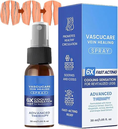 VascuCare Vein Healing Spray, Professional Vein Soothingspray, VeinGuard Herbal Spray for legs, Natural Varicose Vein Soothing Sprays, For All Skin Types (1pcs)