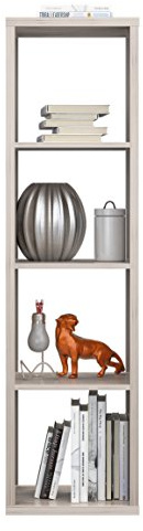 Forte MAURO Regal 40, modernes Regal mit 1 x 4 Fächern, modernes Wohnzimmer, Büro, Schlafzimmer, Holzwerkstoff, Sandeiche Holzdekor, 38,2 cm breit x 141,8 cm hoch x 32,9 cm tief