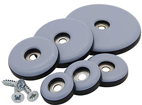 16 Stück Teflongleiter Ø 19, 22, 25, 30, 38, 50 mm festschrauben (19 mm)