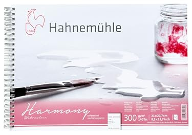 Hahnemühle Harmony, matter Aquarellblock, oberflächengeleimt, naturweiß, 300 g/m², 12 Blatt