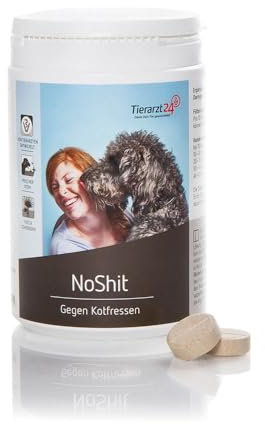 Tierarzt24 NOSHIT ist das Mittel gegen Kotfressen - Die leckeren Kautabletten untzerstützen die Darmgesundheit des Hundes. Wirkt üblem Maulgeruch entgegen - 120 Tabletten