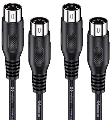 Cable Matters 2er-Pack 5-poliges DIN MIDI Kabel, 5-poliges MIDI Kabel, 1,8m | 5-Poliges MIDI Kabel, MIDI Tastaturen und Controller, flexibler PVC-Mantel