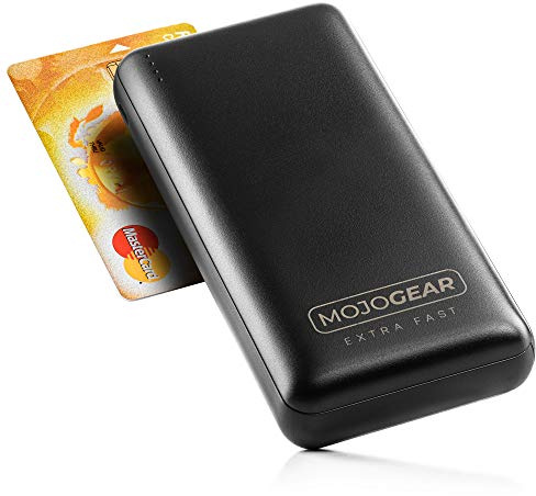 MOJOGEAR Powerbank 20000 mAh XL Extra Fast - Compatible con Samsung y iPhone - Carga 3 Dispositivos simultáneamente - 2X USB A/USB C/Micro USB - Cargador rápido para Smartphones y tabletas | Compatible con Samsung & iPhone – Carga 3 dispositivos al mismo tiempo – Batería externa de viaje permitida en avión