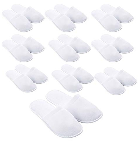 VINN DUNN TERISLIPPER CLOSE TOE Terry Slipper 10 Pairs | WHITE