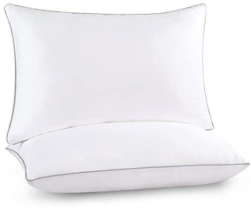 Pozino Cuscini da letto per dormire, confezione da 2, cuscini rinfrescanti di dimensioni standard, set di 2 per chi dorme sul lato posteriore e sullo stomaco, imbottitura alternativa in piuma, cuscini