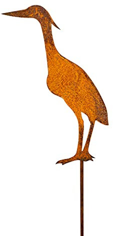 Blümelhuber -Heron de Jardin rouillé - Oiseau Deco Jardin Convient pour la Decoration Jardin Bassin de Jardin et terrasse - Sculptures et Statues de Jardin -Hauteur 100cm