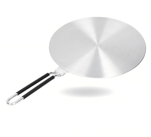 Wärmeverteilerplatte mit Griff, Edelstahl, Simmerringplatte, Induktionsadapter, Kochgeschirr, Zubehör für Elektro-Gasherd(24cm)