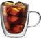 Bialetti Set 2 Bicchieri Double Wall Capri, 350ml, Isolante Termico, Vetro Borosilicato