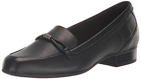 Clarks Mocasín Juliet Shine para Mujer, Cuero Negro, 43 EU