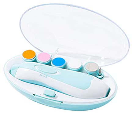 6 In 1Baby Nagel Knipser Elektrisch, Baby Nagel Feile Säugling Nagel Knipser mit 1 Säuglings Nagel Trimmer 8 Trimmer Kopf für Neugeborenes Kleinkind oder Erwachsene