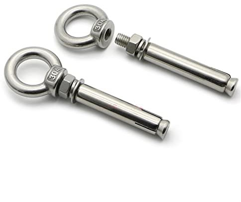 Ankerbolzen, Expansionsbolzen 2 Stück M6 M8 M10 Anti-Loose 304 Edelstahl Schafauge Zugschraube Gürtel Expansionsschrauben Hängeschaukelhaken Ankerbolzen (Länge: 70 mm, Größe: M10) ( Color : 100mm , Si