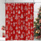 Hnmdmyi Cortina de Baño Navideña 180x180, Roja y Blanca Con Árbol, Copo de Nieve, Feliz Año Nuevo, Vacaciones - Tela Impermeable Lavable