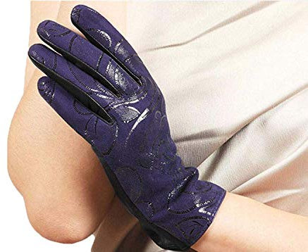 FLYIFE Unisex-Erwachsene Fäustlinge Damen-Wildlederhandschuhe Warmer Winter Plus Einfache Glamouröse Fahr-Touchscreen-Lederhandschuhe Fäustlinge/Lila/S