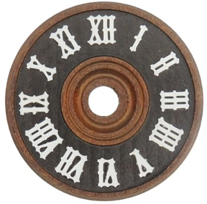 KD89 Gökklocka i trä, mörkbrun, med romerska siffror i vit plast - tillverkad i Tyskland - valbar storlek (60 mm)