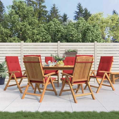 ARKEM Gartenstühle mit Kissen 6 STK. Massivholz Teak Sessel Holz Loungesessel Outdoor