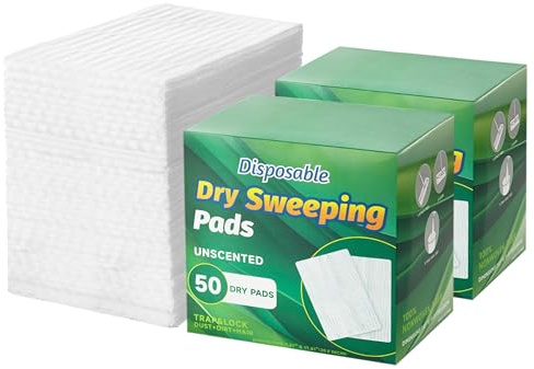 PEACHICHA Disposable Dusting Cloths Flash Dust Magnet Dry Mop Refills Floor Dust Remove Pads Speedmop Dry Pad Refills 50 Pcs（ Mop Not Included）