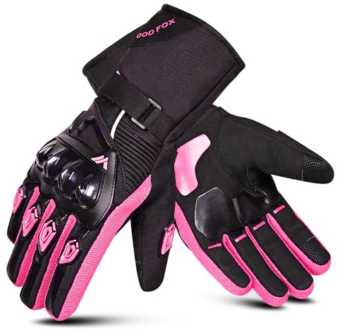 WESTWOOD FOX Gants de Moto d'hiver pour Hommes et Femmes, Gants de Moto imperméables, écran Tactile, légers, Protection Chauds pour BMX, ATV, UTV, VTT (Rose, XL)
