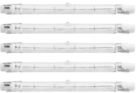 Orolotay 5Er-Pack R7S 118 Mm 300 W 230 V, R7S -Linear-GlüHlampe, Dimmbare Halogenlampe für Bauarbeiten, Landschaftsbeleuchtung