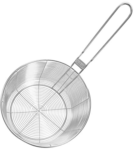 Cabilock Panier à Nouilles De Cuisine Passoire Pour Aliments à Frire Panier Filtrant Avec Fond Profond Pour Séparer Eau Bouillante Ou Huile Chaude
