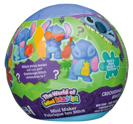 Lexibook, Balle Mini Mania Stitch, figurines à modeler, CRDOUGH54D