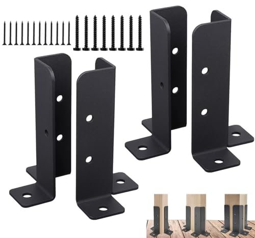 Braffatura post Metal Post - Supporto per recinzione, base di ancoraggio in acciaio | Piastra per montaggio in acciaio, stabilizzatore post-stabilimento, piastra di montaggio a terra rivestito in pol