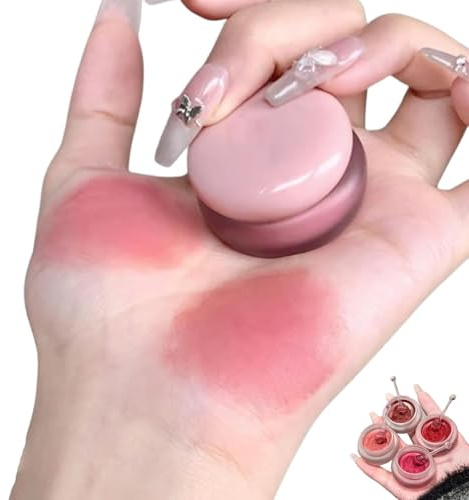 Lip & Cheek Blurry Pudding Pot - Korean Pudding Pot Blush - Multi-use Natural Glow Face Blush - Natural Glow High Pigment LipstickBlush Lasting Lip Tint (02)