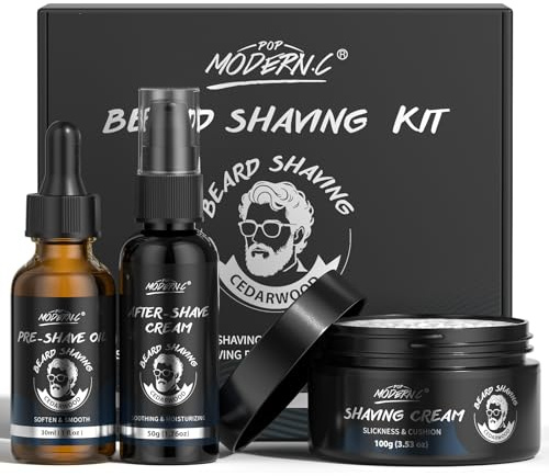 Kit Da Barba Da Uomo, 3 Pezzi, Cesto Regalo per Natale, Compleanno, San Valentino, Festa Del Papà, Kit Da Barba Da Uomo per Papà, Uomini, Marito, Fidanzato