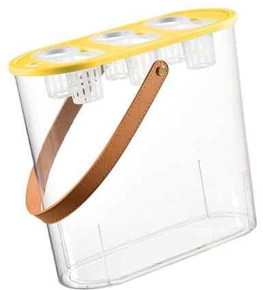PawwJoy Caja de cultivo hidropónica rectangular de 6 agujeros, 11.50 x 4.65 x 11.06 pulgadas, jarrón resistente al desgaste para verduras de interior, hierbas, color amarillo