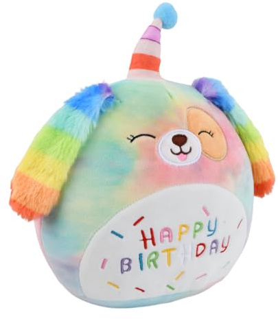 Aohyue Peluche Chien, Animaux Jouet Oreiller, 25 cm Arc-en-Ciel Chiot Mignon, Jouet en Peluche pour Enfant Fille Garçon, Cadeau Anniversaire, Loucher