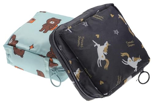 ANDRESLAD 2 Stück Sanitary Pad Pouch Oxford Tragbare Hygieneartikel Tasche Damenbinden Aufbewahrungstasche Leicht und Strapazierfähig Für Schule Büro Reisen Mädchen Frauen
