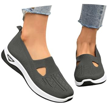 Zapatillas Ortopedicas Mujer Barefoot Mujer Zapatos Sin Cordones para Caminar Ortopedicos Zapatos Comodos Y Ligeros Sandalias Transpirables Y Antideslizantes Zapatillas Malla Deporte Senderismo
