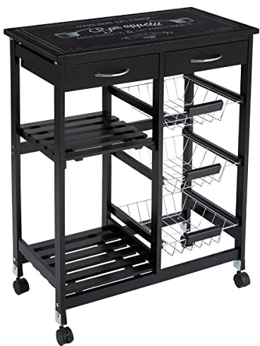 Atmosphera Desserte de Cuisine Gustaf - H. 61 cm - Noir