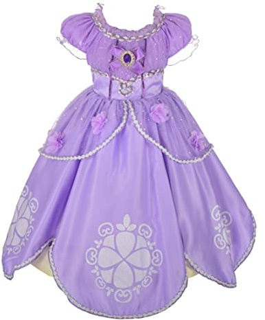 Lito Angels Disfraz de Princesa Real para Niñas Pequeñas, Morado, 3-4 Años