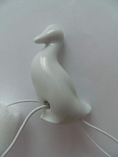 Lindner Porzellan Tropfenfänger Laufente, weiß, für Kaffee- oder Teekannen, Tier Ente Gans Vogel