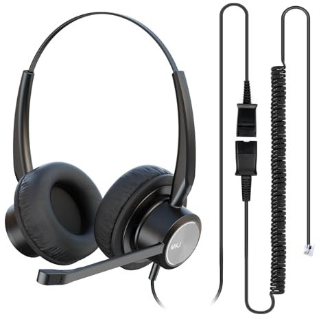 MKJ Telephone Headset with Microphone Noise Cancelling, Corded Call Centre Headphone for Cis co CP-7861, 7942G, 7941G, 7945G, 7960, 7961G, 7962G, 7965G, 7971, 7971G, 7975G 8841, 8861, 9951