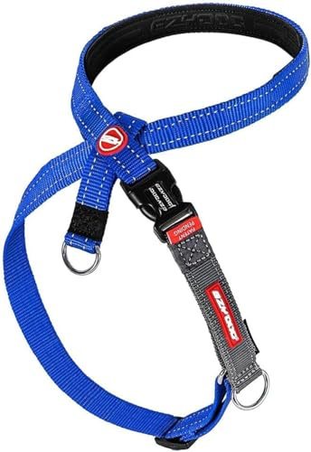 EzyDog Anti Zieh Geschirr Hund - Crosscheck Hundegeschirr für Kleine, Mittelgroße und Große Hunde, Hundetraining Zubehör, Reflektierendes, Größenverstellbar (XS, Blau)